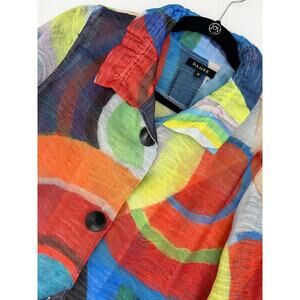 Damee Abstract Art A-Line 3/4 Bell Sleeve Lightweight Jacket Party Business S